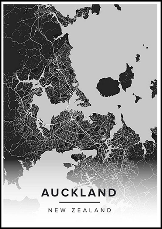 Auckland Map Poster - Hakyarts