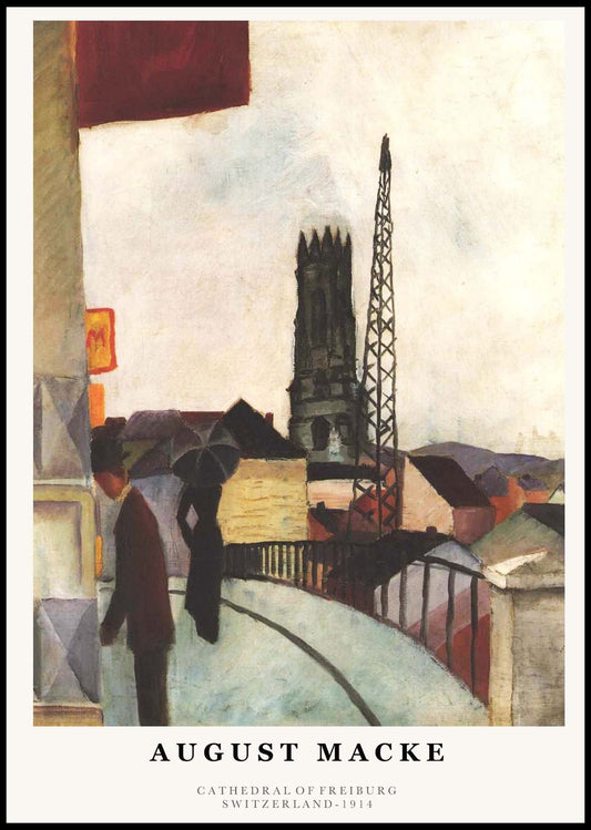 August Macke - Cathedral of Freiburg, Switzerland Poster - Hakyarts