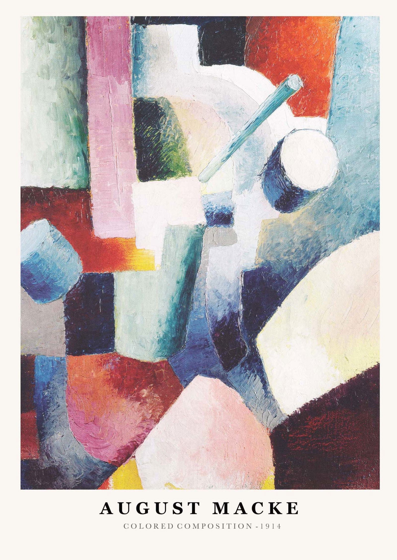 August Macke - Colored Composition Poster - Hakyarts