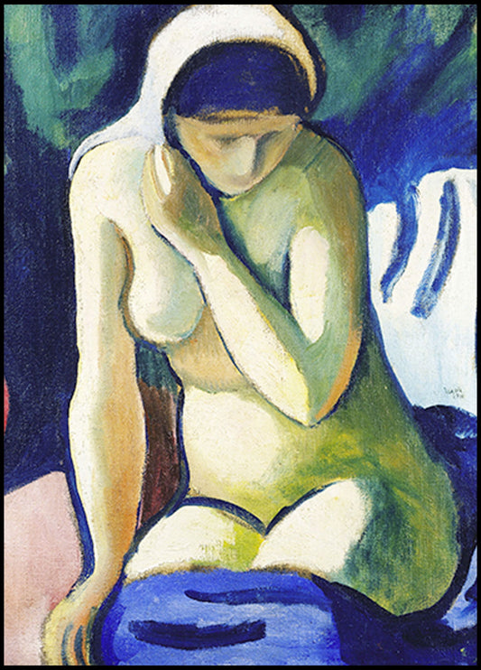 August Macke - Naked Girl with Headscarf - Hakyarts