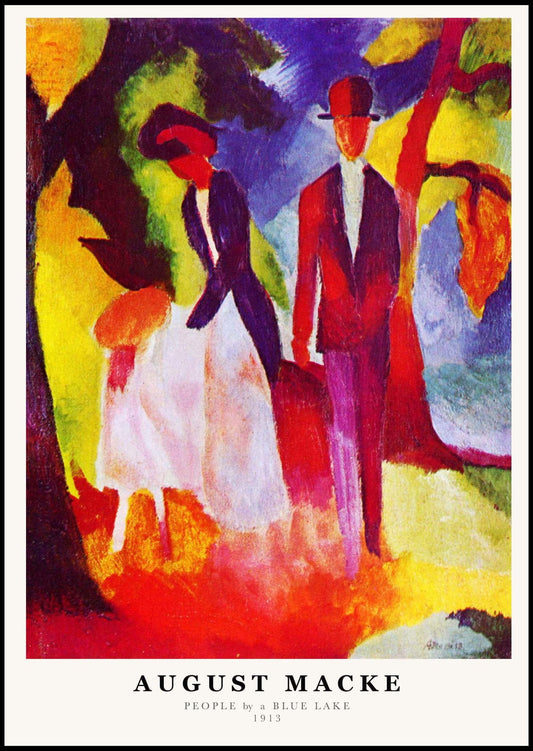 August Macke - People by a Blue Lake Poster - Hakyarts