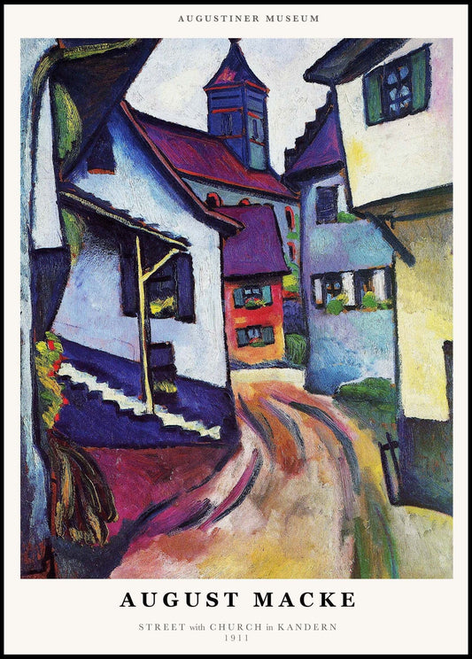 August Macke - Street with Church in Kandern Poster - Hakyarts