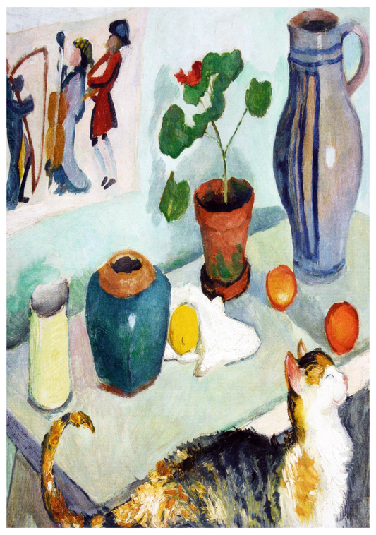 August Macke - The Ghost in a House Stalls 'Still Life with a Cat' - Hakyarts