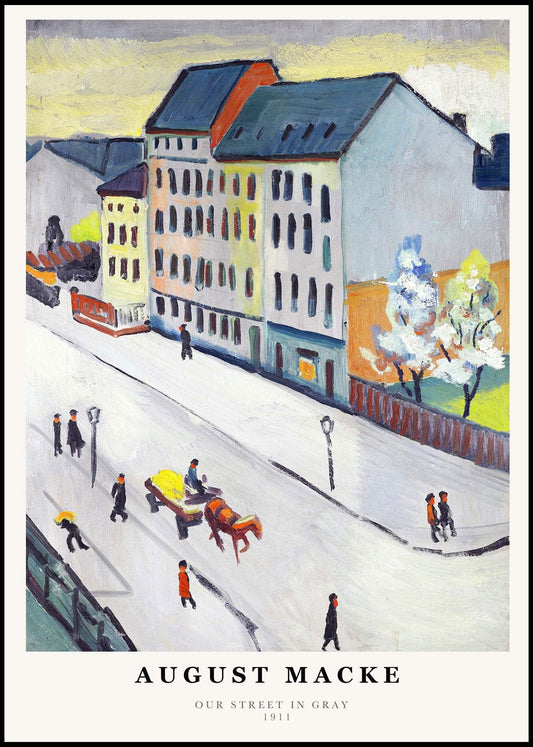 August Macke Poster - Our Street in Gray Poster - Hakyarts