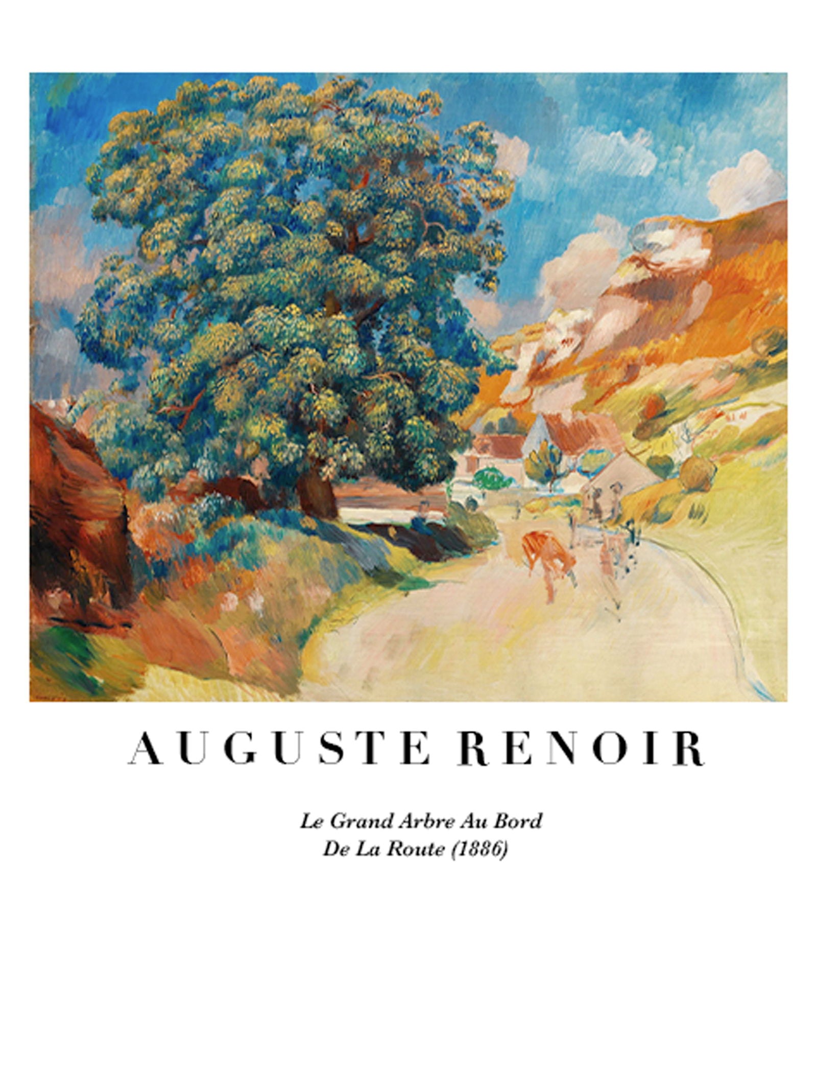 Auguste Renoir - Le Grand Arbre Au Bord De La Route Poster - Hakyarts