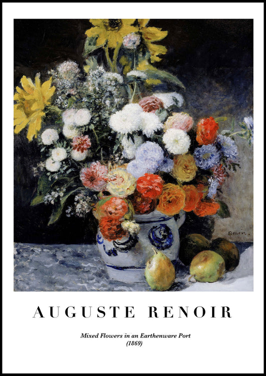 Auguste Renoir - Mixed Flowers in an Earthenware Pot Poster - Hakyarts