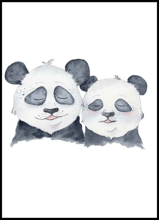 Baby Panda with Mother Poster - Hakyarts