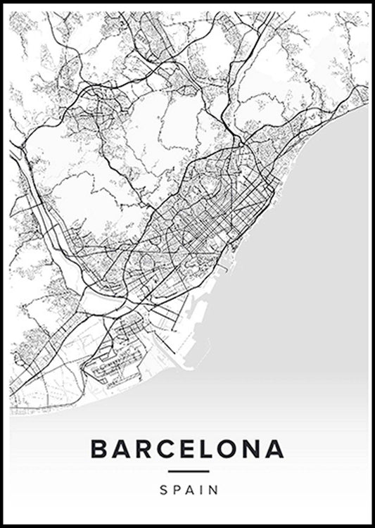 Barcelona Map Poster - Hakyarts