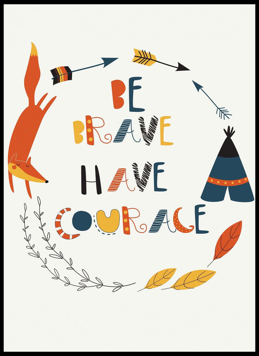 Be Brave Have Courage Poster - Hakyarts