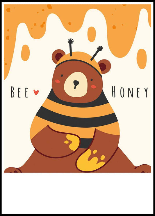 Bear with Honey Poster - Hakyarts