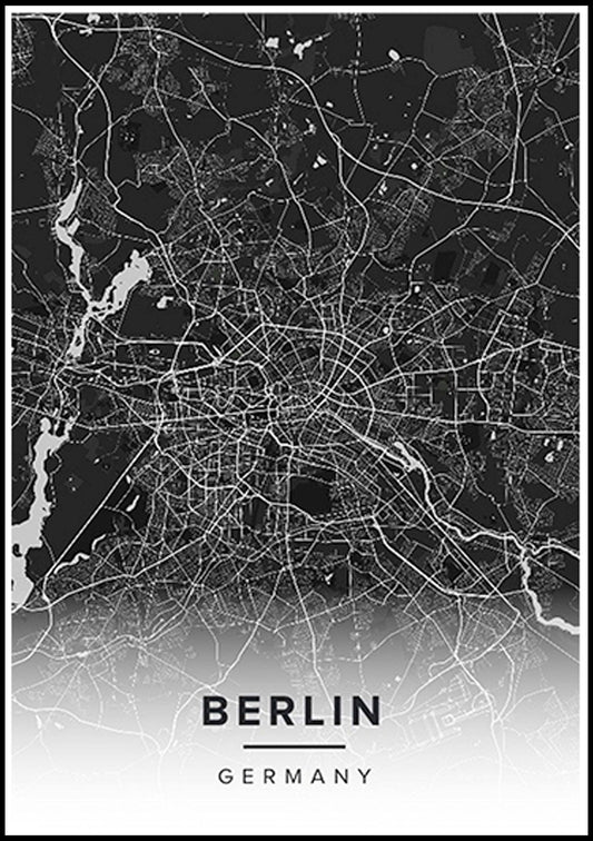 Berlin Map Poster - Hakyarts