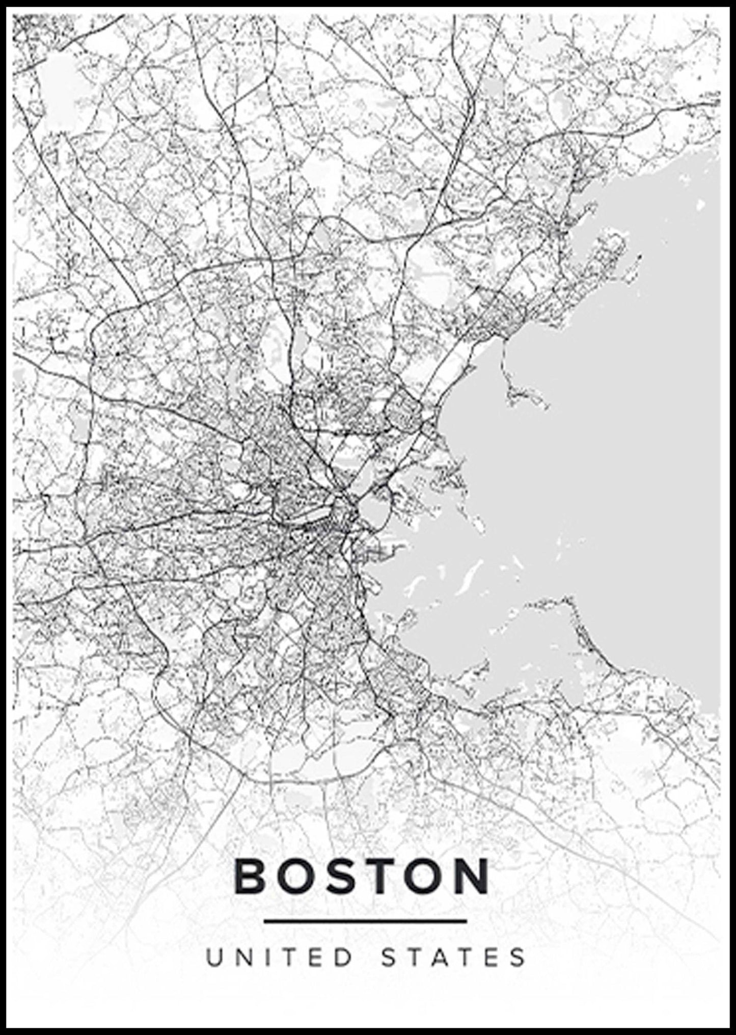 Boston Map Poster - Hakyarts