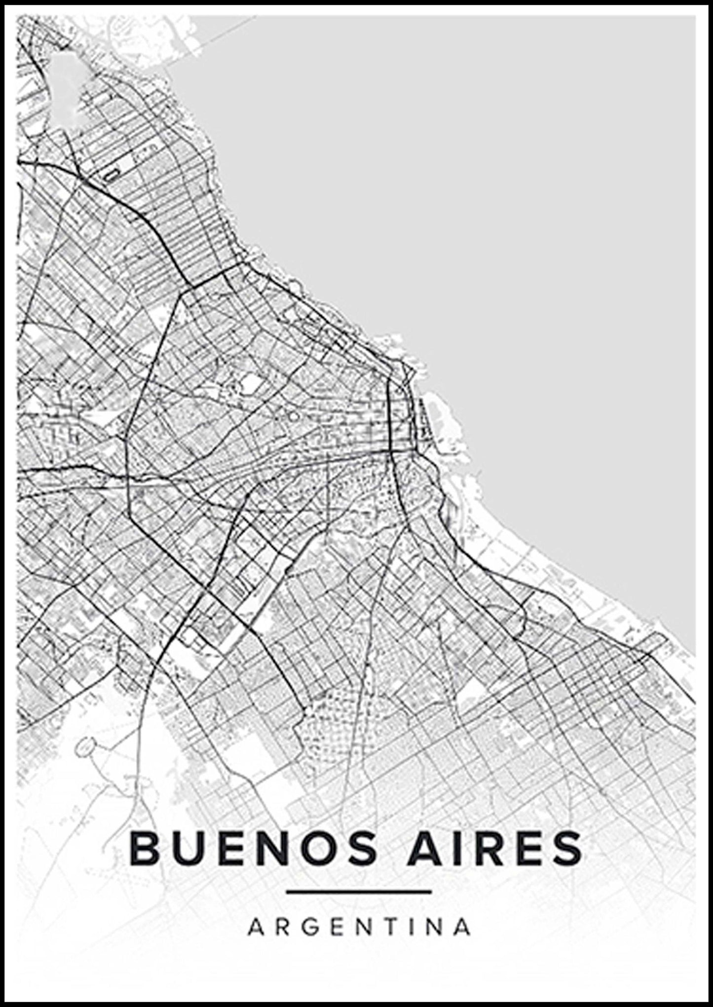 Buenos Aires Map Poster - Hakyarts