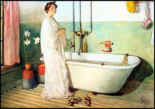 Carl Larsson - Bathroom Scene Lisbeth - Hakyarts