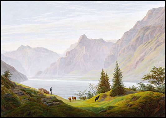 Caspar David Friedrich - Landscape With Mountain Lake - Hakyarts