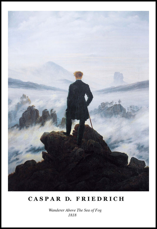 Caspar David Friedrich - Wanderer Above the Sea of Fog Poster - Hakyarts