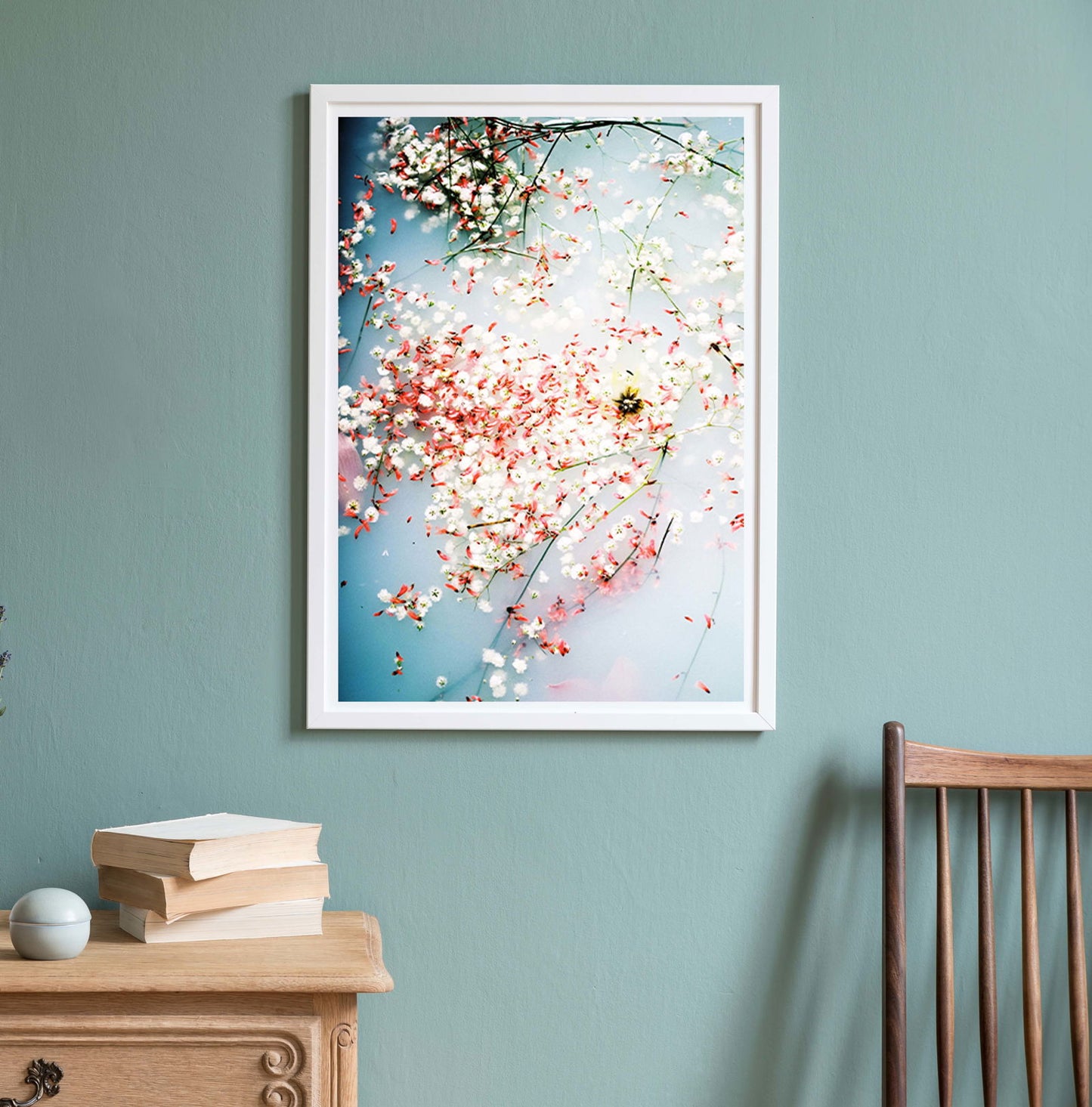 Cherry Blossom In Water Poster - Hakyarts