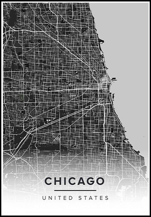 Chicago Map Poster - Hakyarts