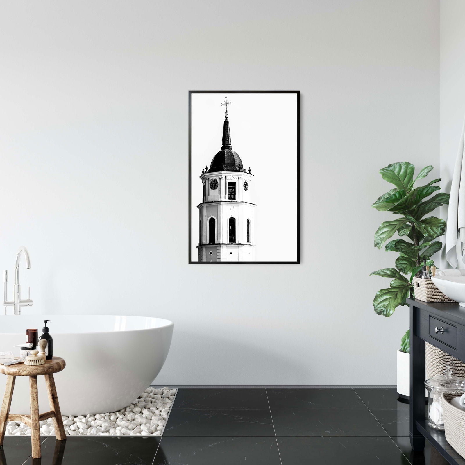 Church Clock Tower Poster - Hakyarts