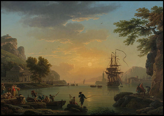 Claude-Joseph Vernet - A Landscape at Sunset - Hakyarts