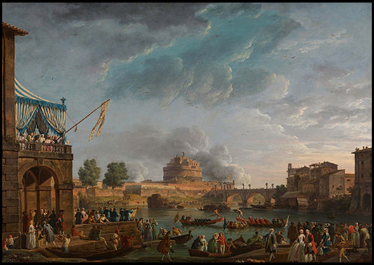 Claude-Joseph Vernet - A Sporting Contest on the Tiber at Rome - Hakyarts