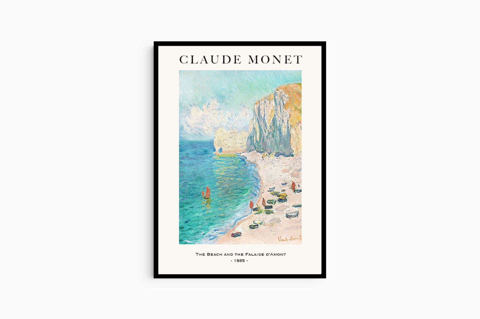 Claude Monet - The Beach and the Falaise d'Amont Poster - Hakyarts