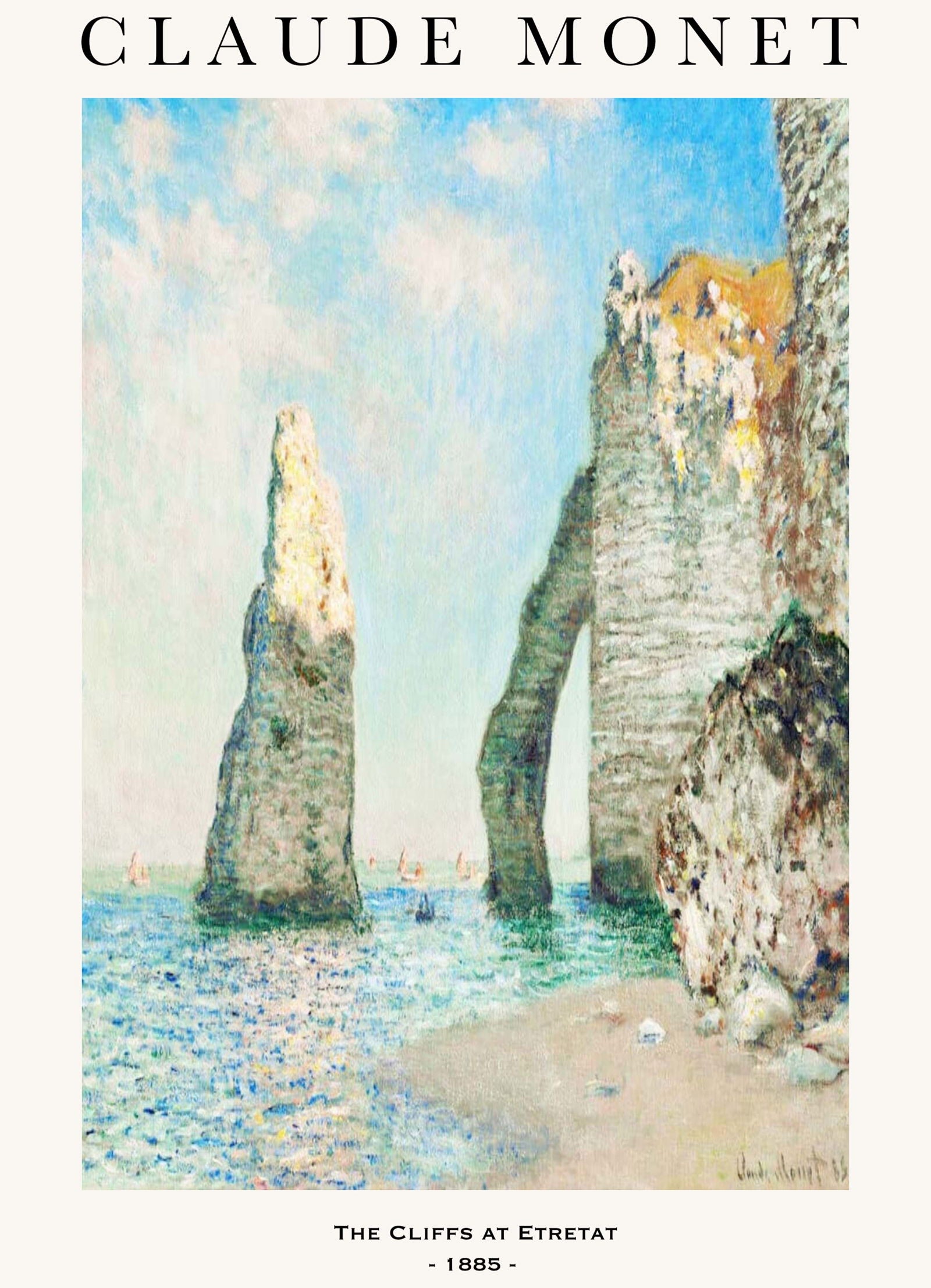 Claude Monet - The Cliffs at Etretat Poster - Hakyarts