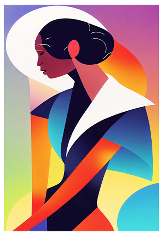 Colourful Geometric Woman Shape No1 - Hakyarts