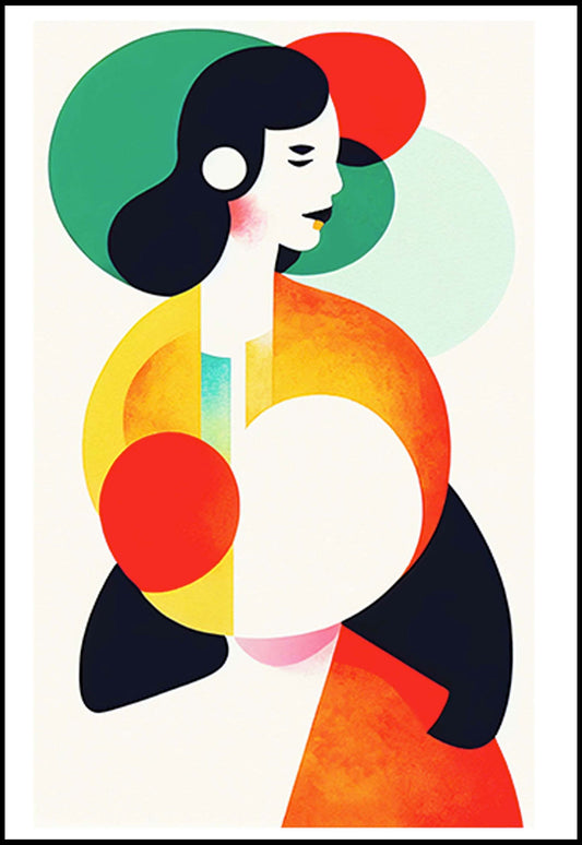 Colourful Geometric Woman Shape wall art No2 - Hakyarts