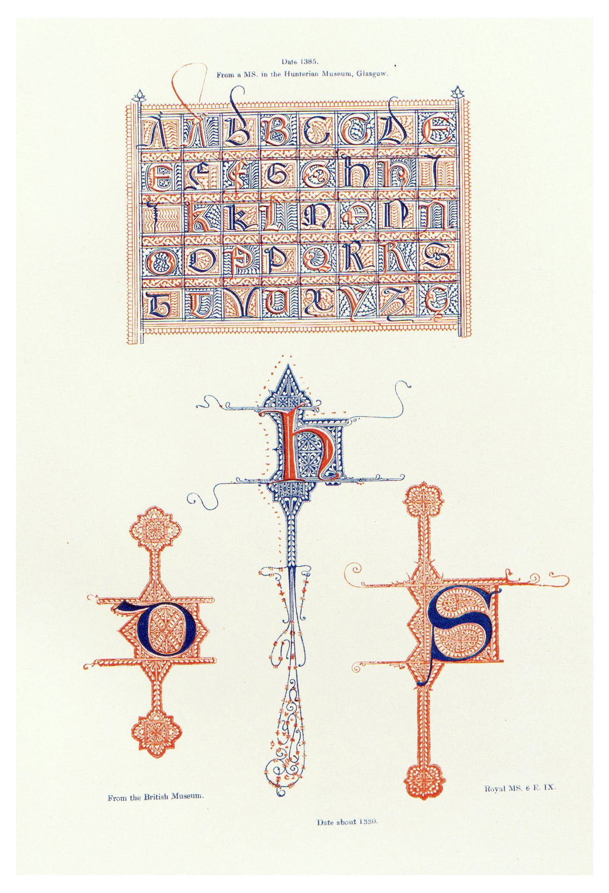 Copy of Henry Shaw - Alphabets numerals, and devices of the middle ages Pl. 08 Poster - Hakyarts