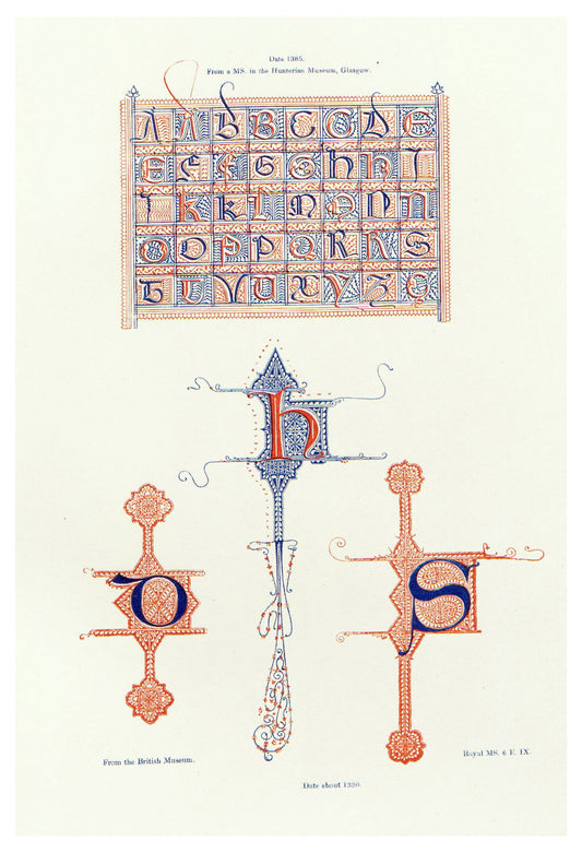 Copy of Henry Shaw - Alphabets numerals, and devices of the middle ages Pl. 08 Poster - Hakyarts