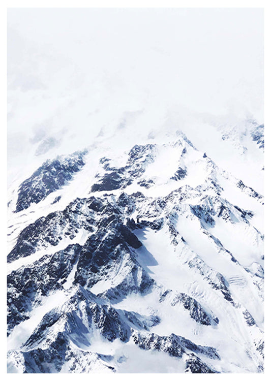 Crisp White Mountain Poster - Hakyarts