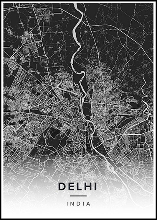 Delhi Map Poster - Hakyarts