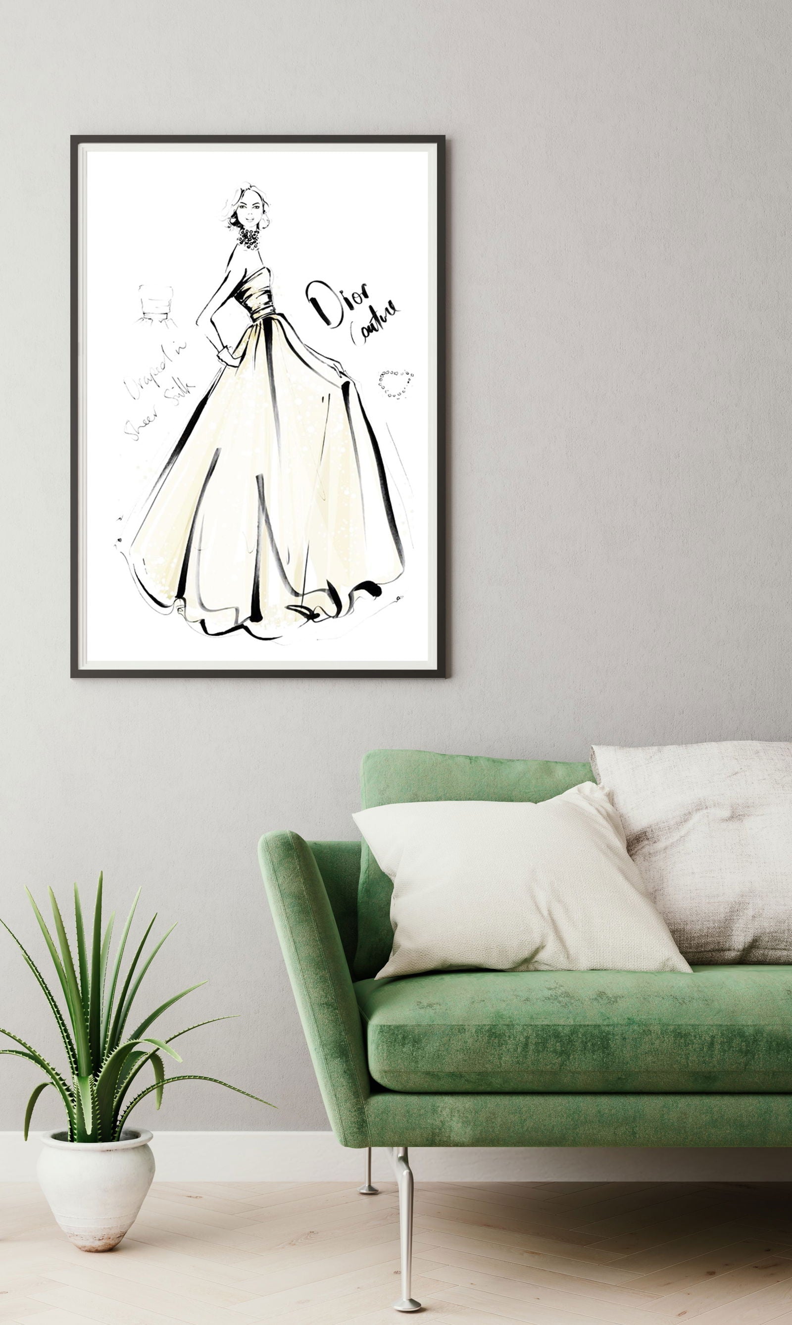 Dior Couture Illustration Poster - Hakyarts