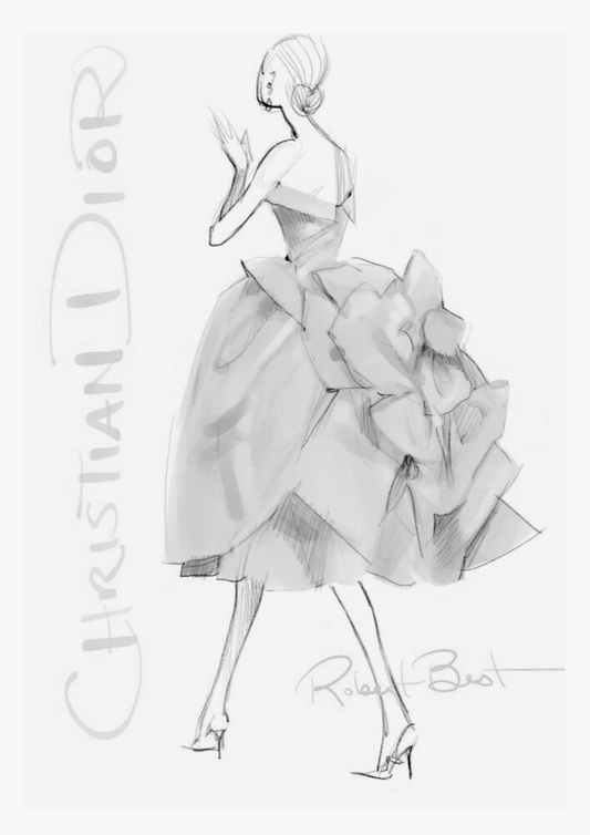 Dior Woman Line Art Poster - Hakyarts