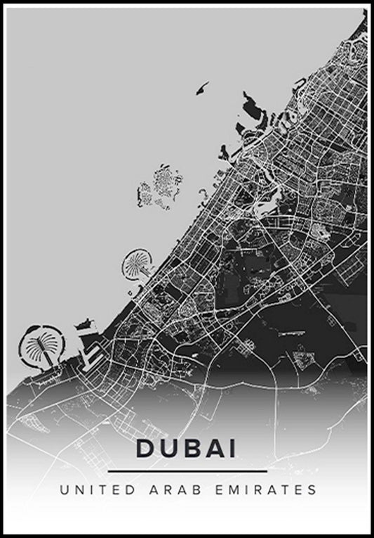 Dubai Map Poster - Hakyarts