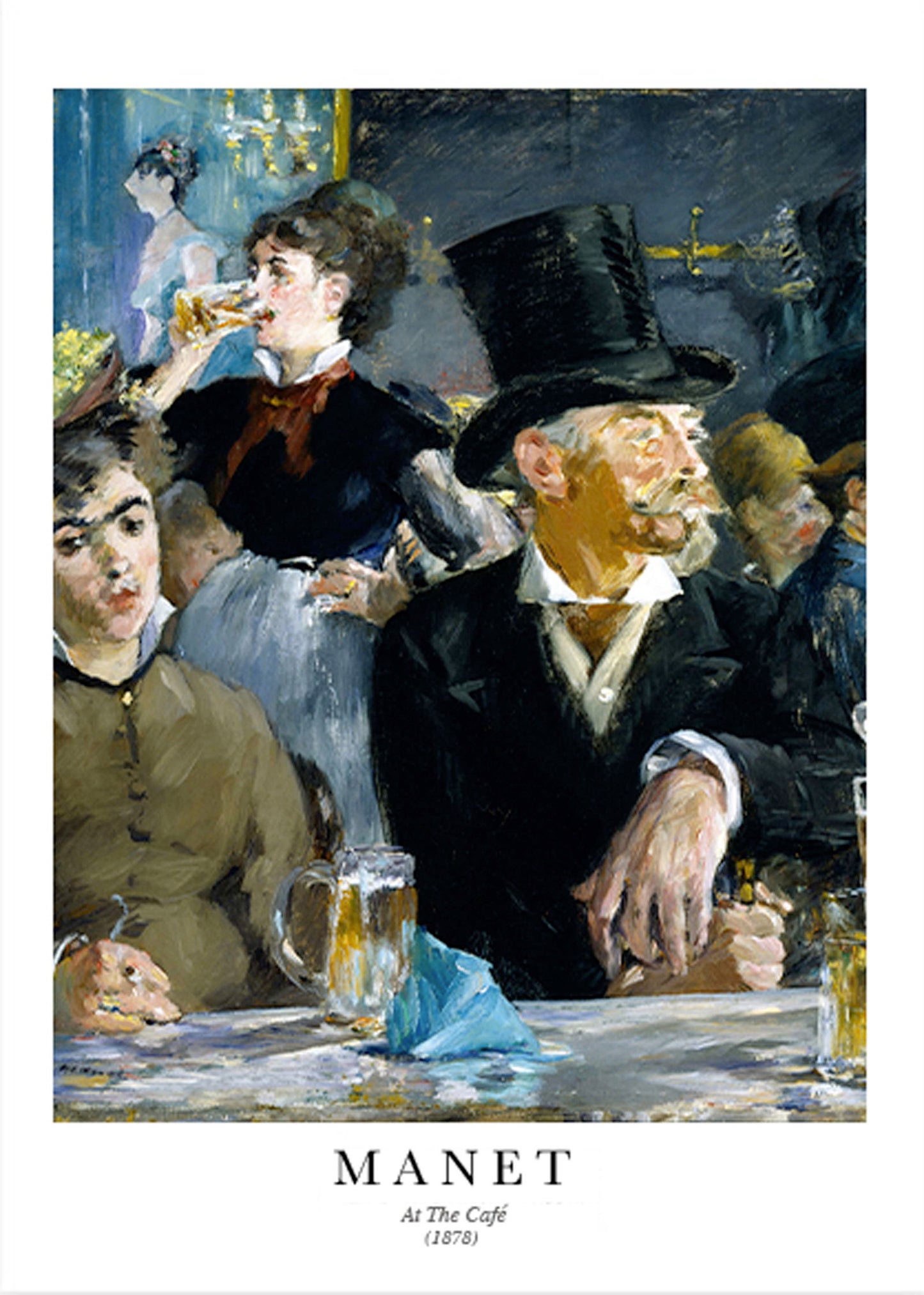 Édouard Manet - At The Café Poster - Hakyarts