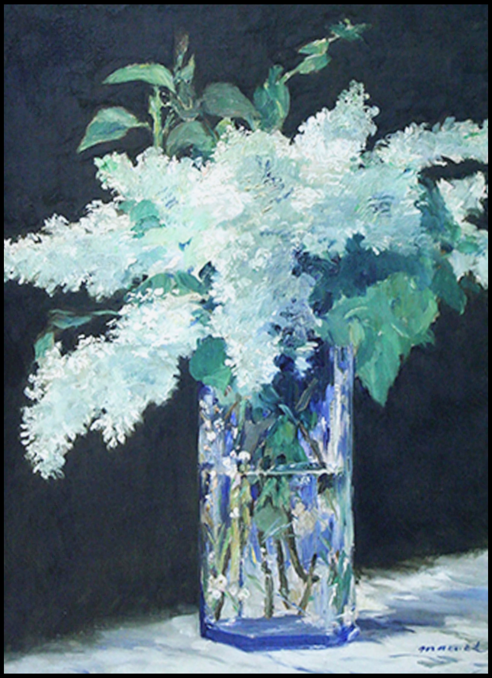 Édouard Manet  - White Lilacs in a Glass Vase - Hakyarts