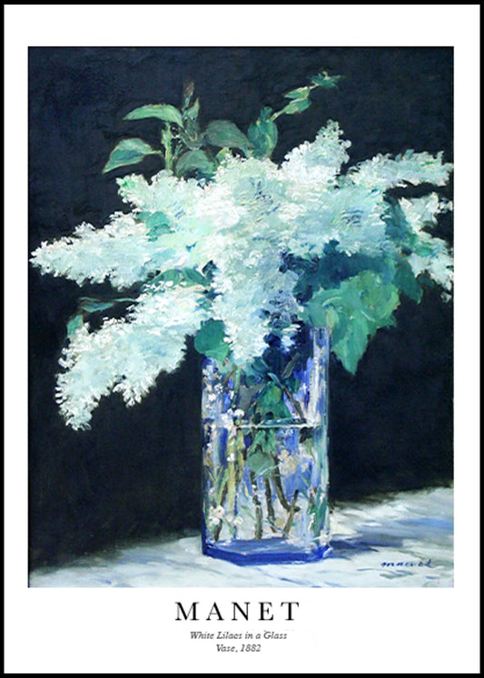 Édouard Manet - White Lilacs in a Glass Vase Poster - Hakyarts