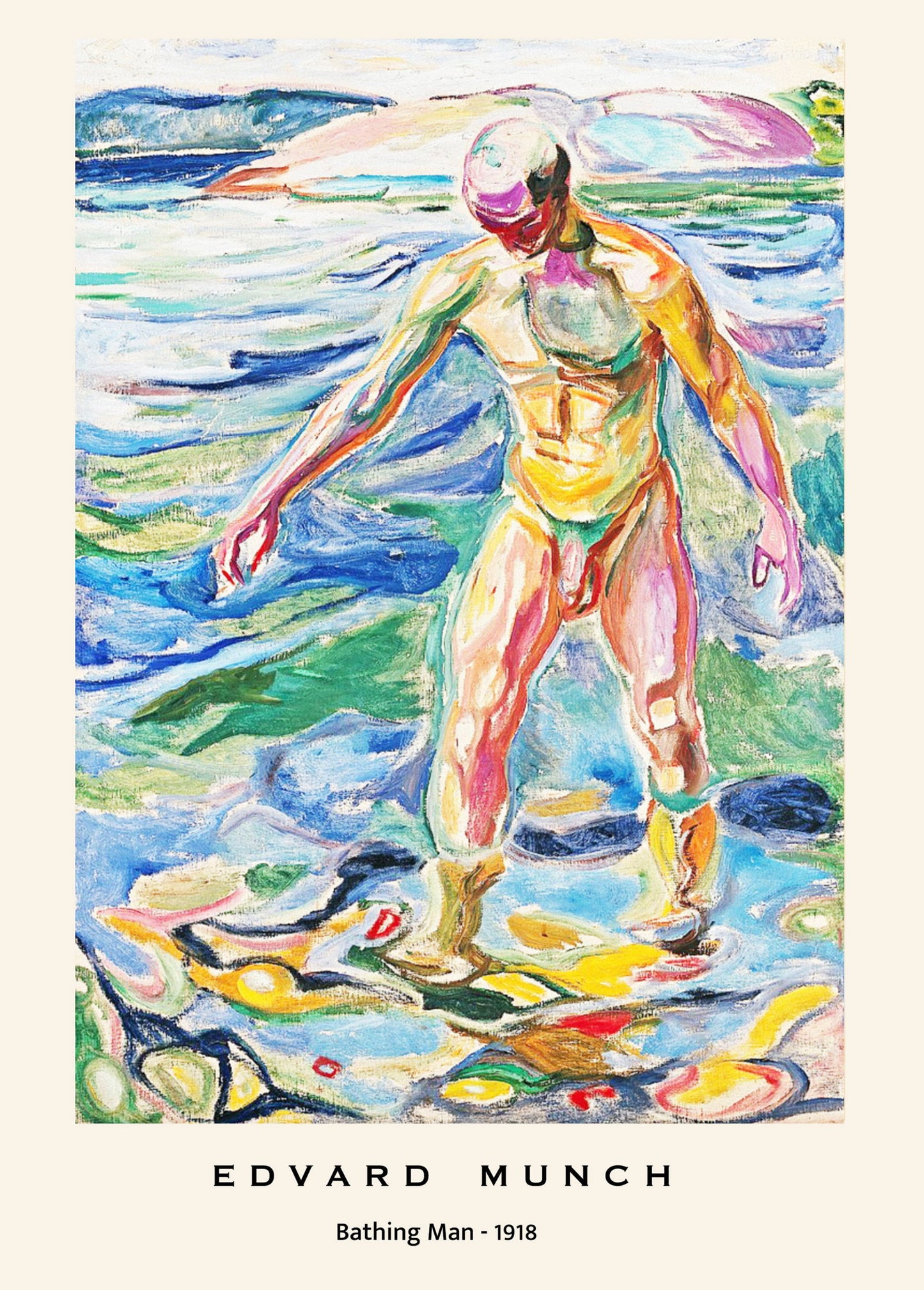 Edvard Munch - Bathing Man Poster - Hakyarts