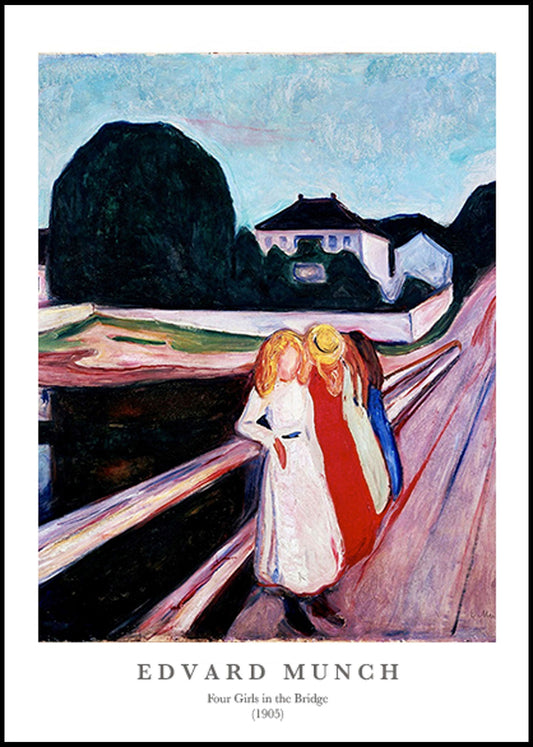 Edvard Munch - Four Girls in the Bridge Poster - Hakyarts