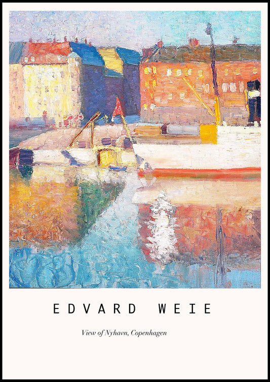 Edvard Weie - View of Nyhavn Poster - Hakyarts