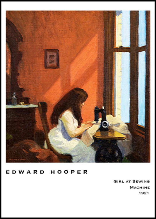 Edward Hooper - Girl At Sewing Machine Poster - Hakyarts