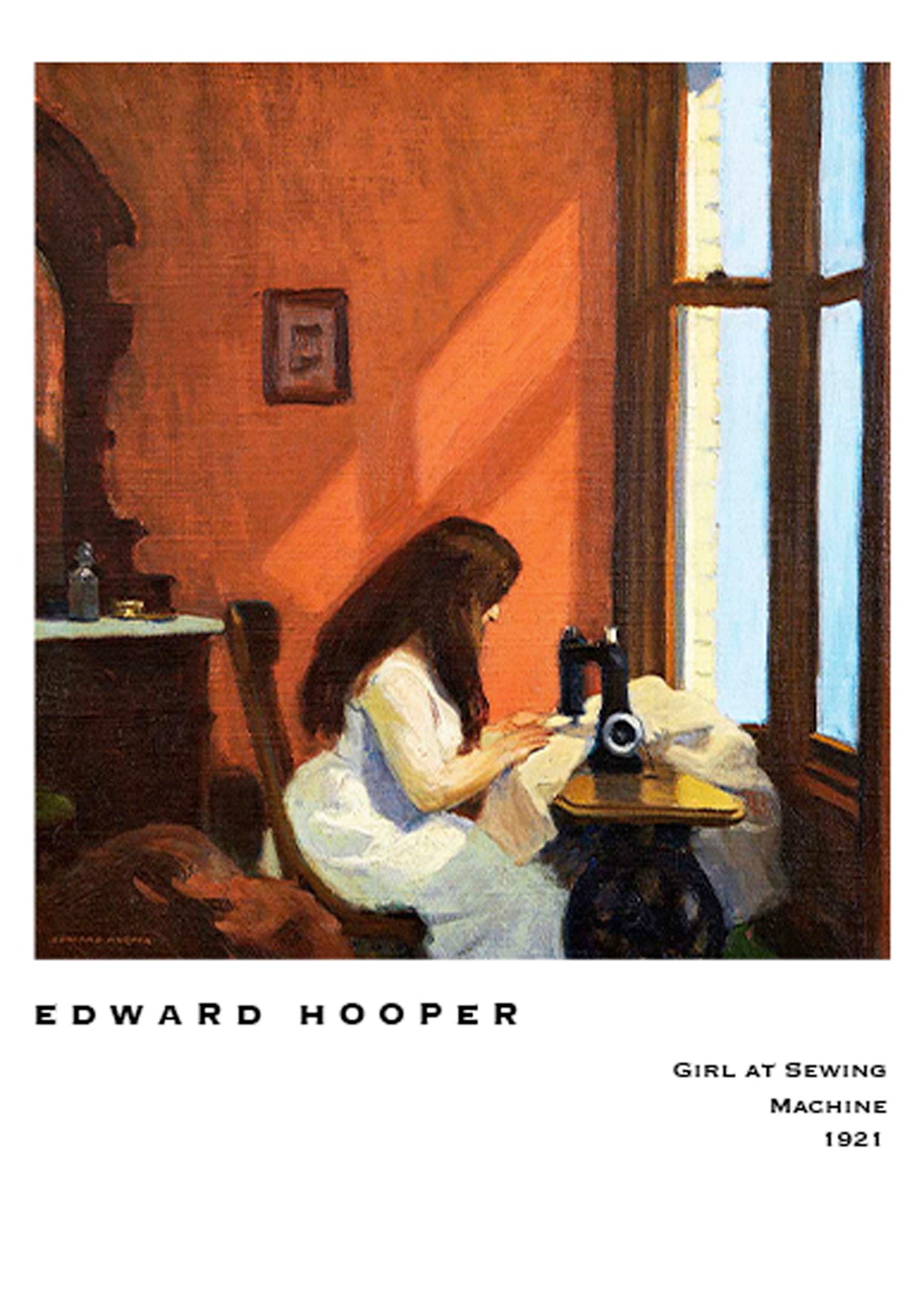 Edward Hooper - Girl At Sewing Machine Poster - Hakyarts