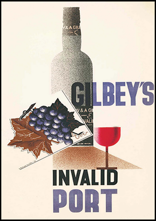 Edward McKnight Kauffer - Gilbey's Invalid Port Poster - Hakyarts