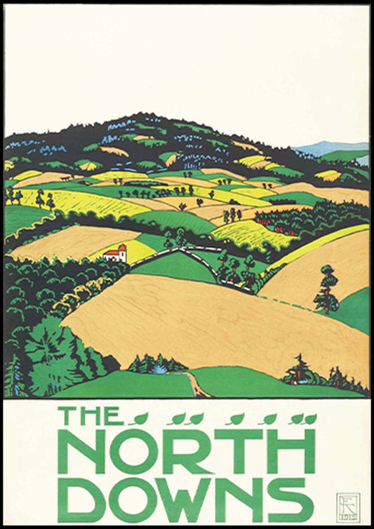 Edward McKnight Kauffer - The North Downs Poster - Hakyarts