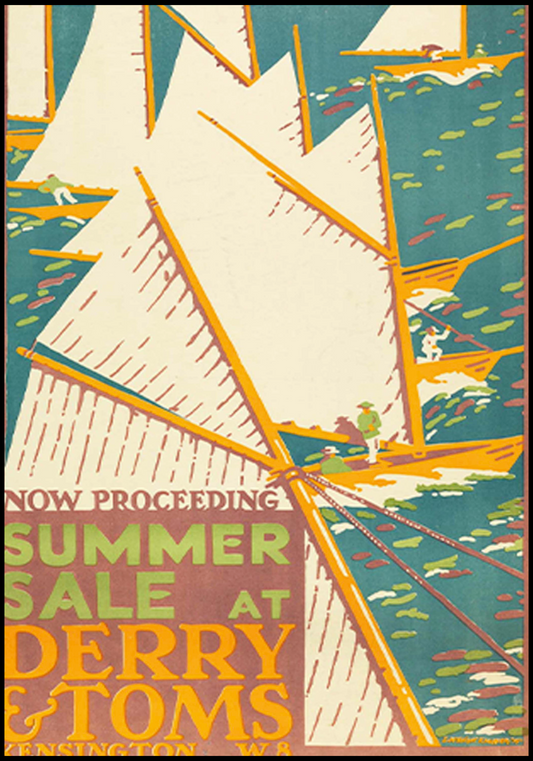 Edward McKnight Kauffer poster - Summer Sale At Derry & Toms Poster - Hakyarts