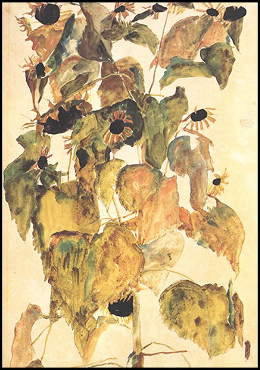 Egon Schiele - Sunflowers - Hakyarts