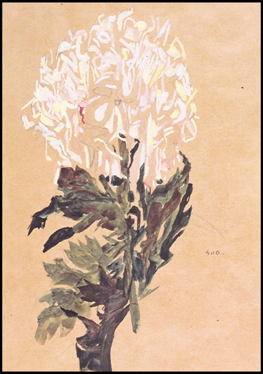 Egon Schiele - White Chrysanthemum - Hakyarts