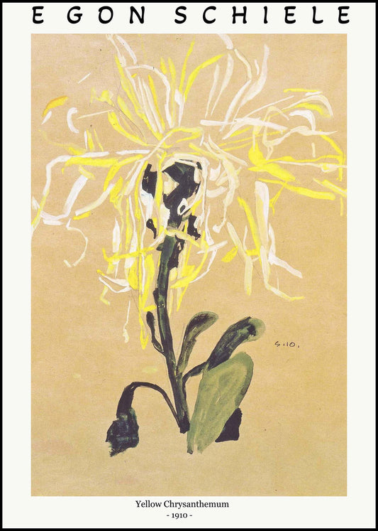 Egon Schiele - Yellow Chrysanthemum Poster - Hakyarts